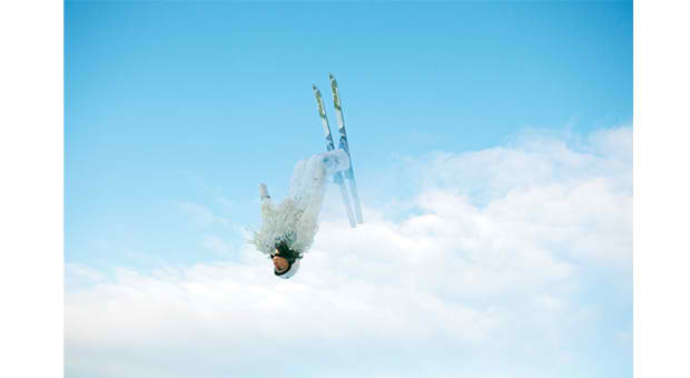 Ryan McGinley, Emily Cook, 2010 Olympic freestyle skier (aerials). From “Up!,” published February 7, 2010 (cover image).